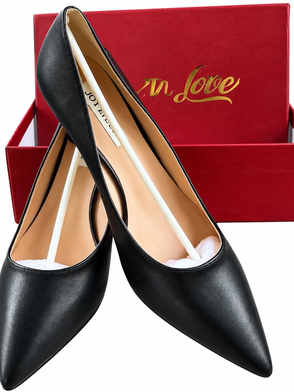 Joy In Love Black Pointed Toe Block Heel Pumps NWT 9.5